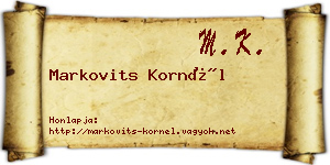 Markovits Kornél névjegykártya